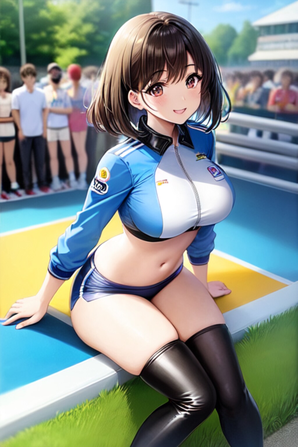 ボブカットのレースクイーン