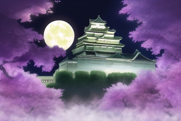 満月と城