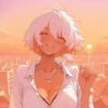 夕暮れの校舎の屋上 2枚目