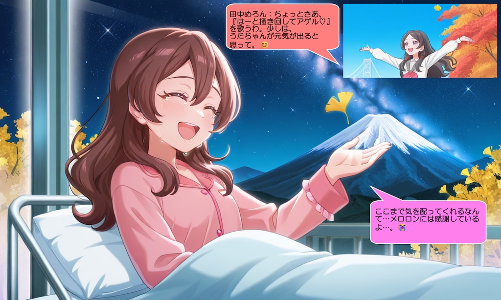 咲良うた、病院のベッドの上で感謝の言葉を述べる