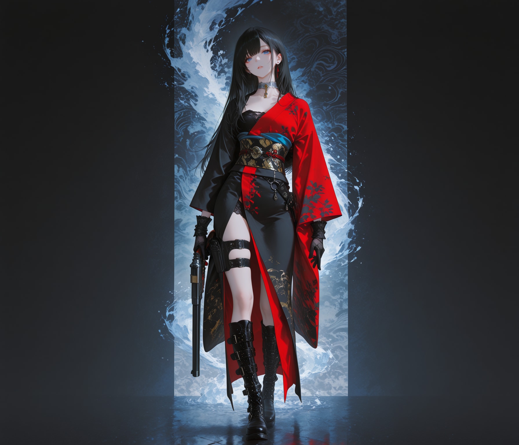 赤黒和装 | の人気AIイラスト・グラビア