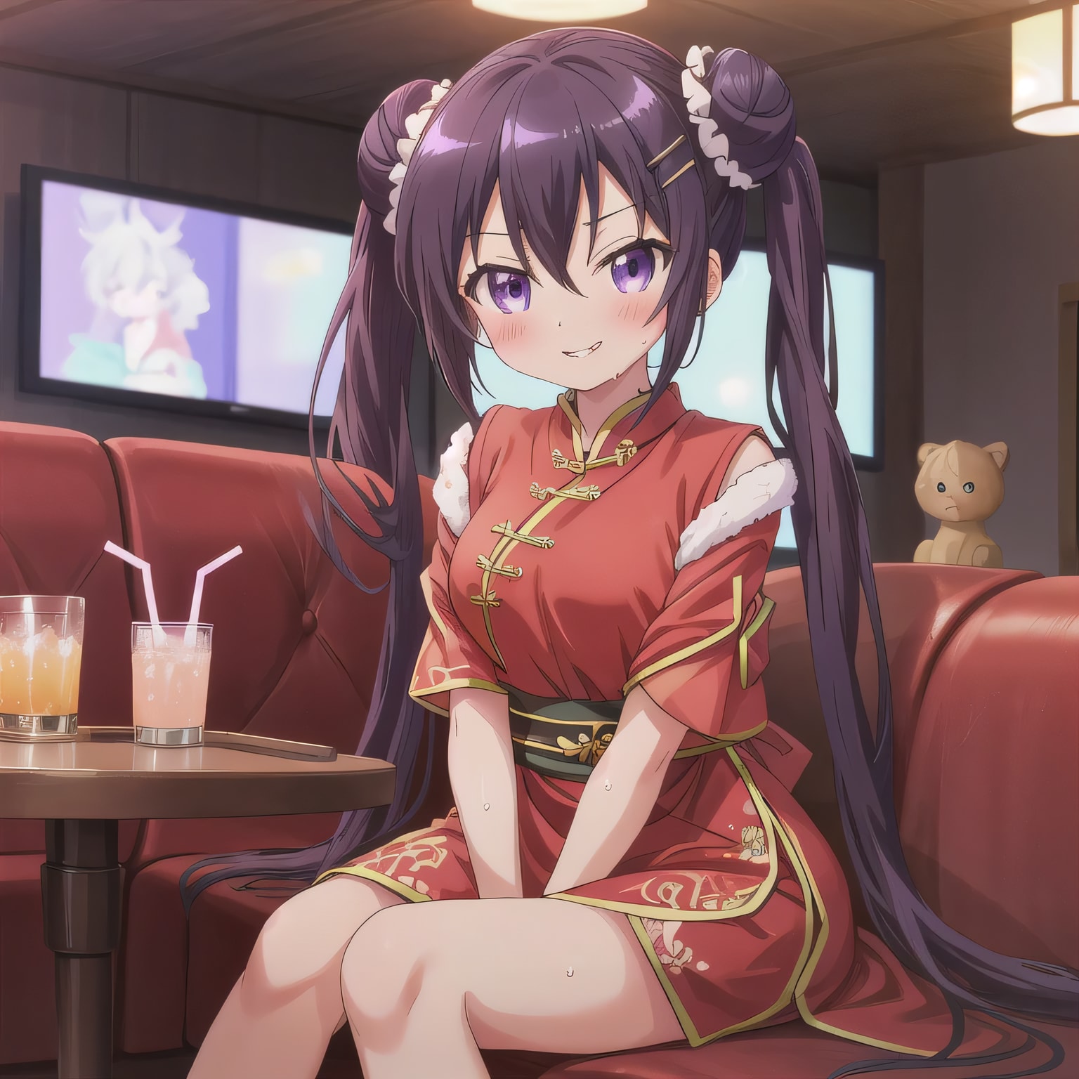 紫髪ロングで中華服の少女 | の人気AIイラスト・グラビア