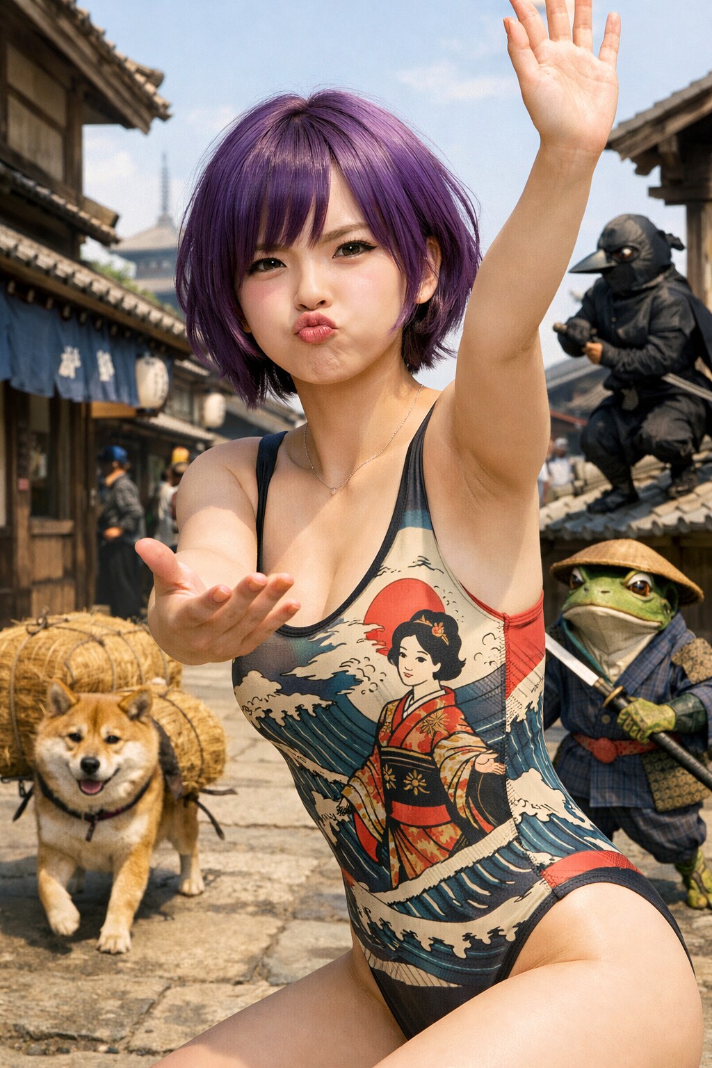 水着の紫髪の人