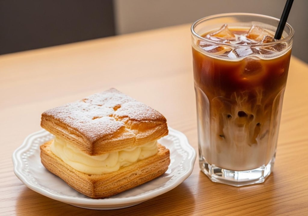 摩訶不思議食堂の米粉を使った四角いシュークリーム