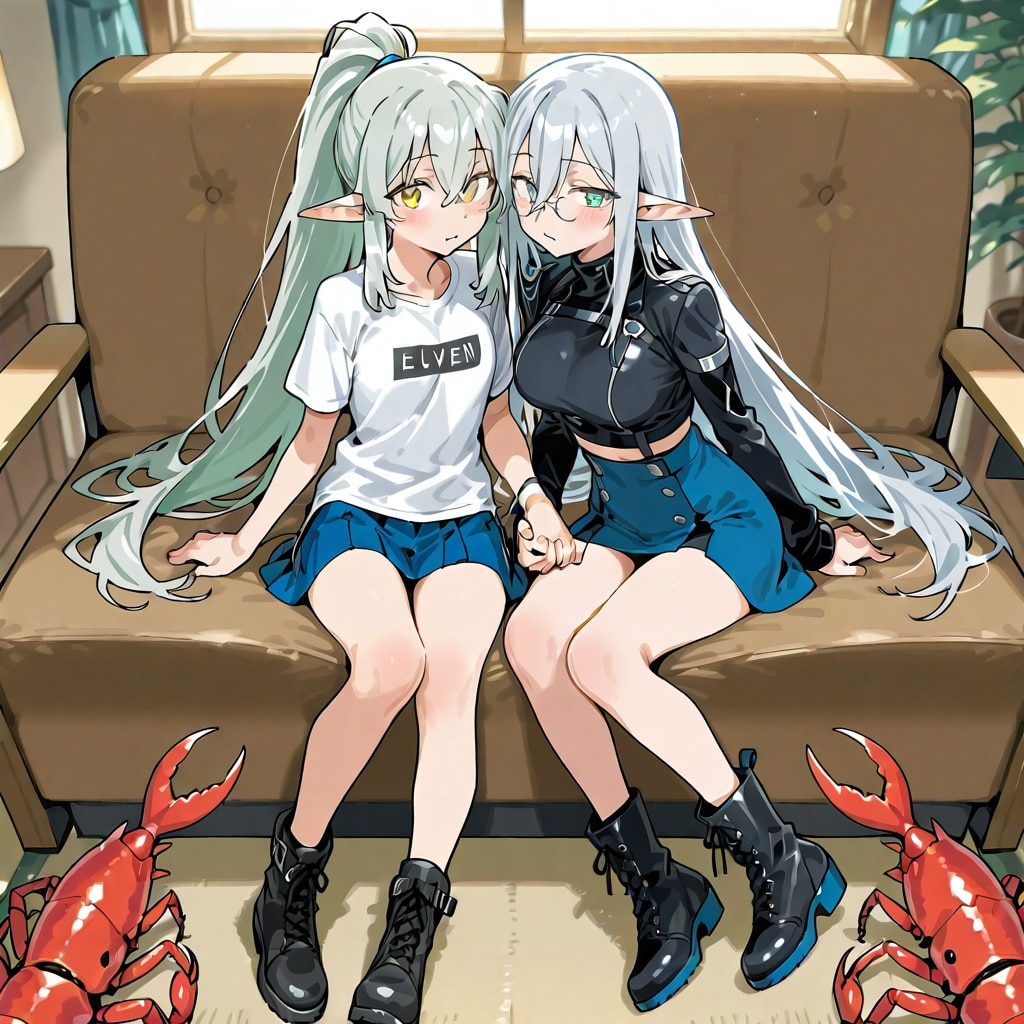 (失敗)ザリガニと銀髪エルフの女の子