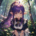 森の中を探しに來た紫髪メイド 3枚目