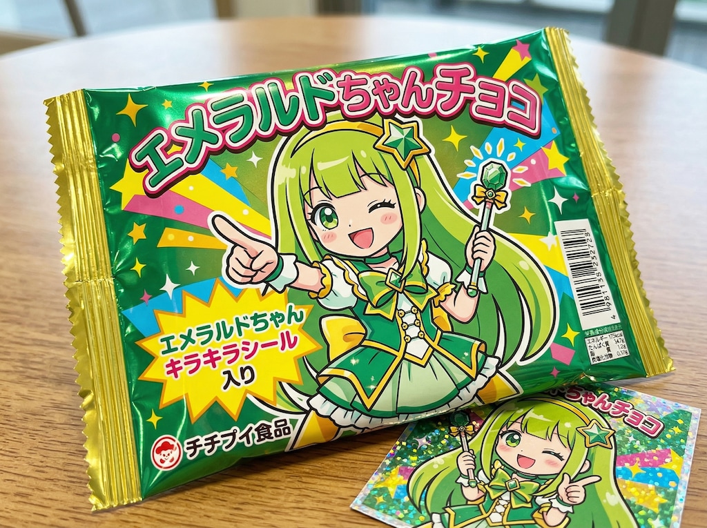 エメラルドちゃんチョコとおまけのシール