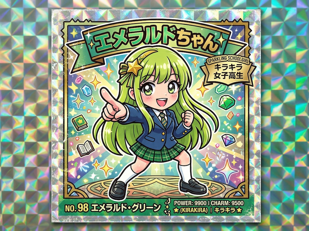 エメラルドちゃんチョコとおまけのシール