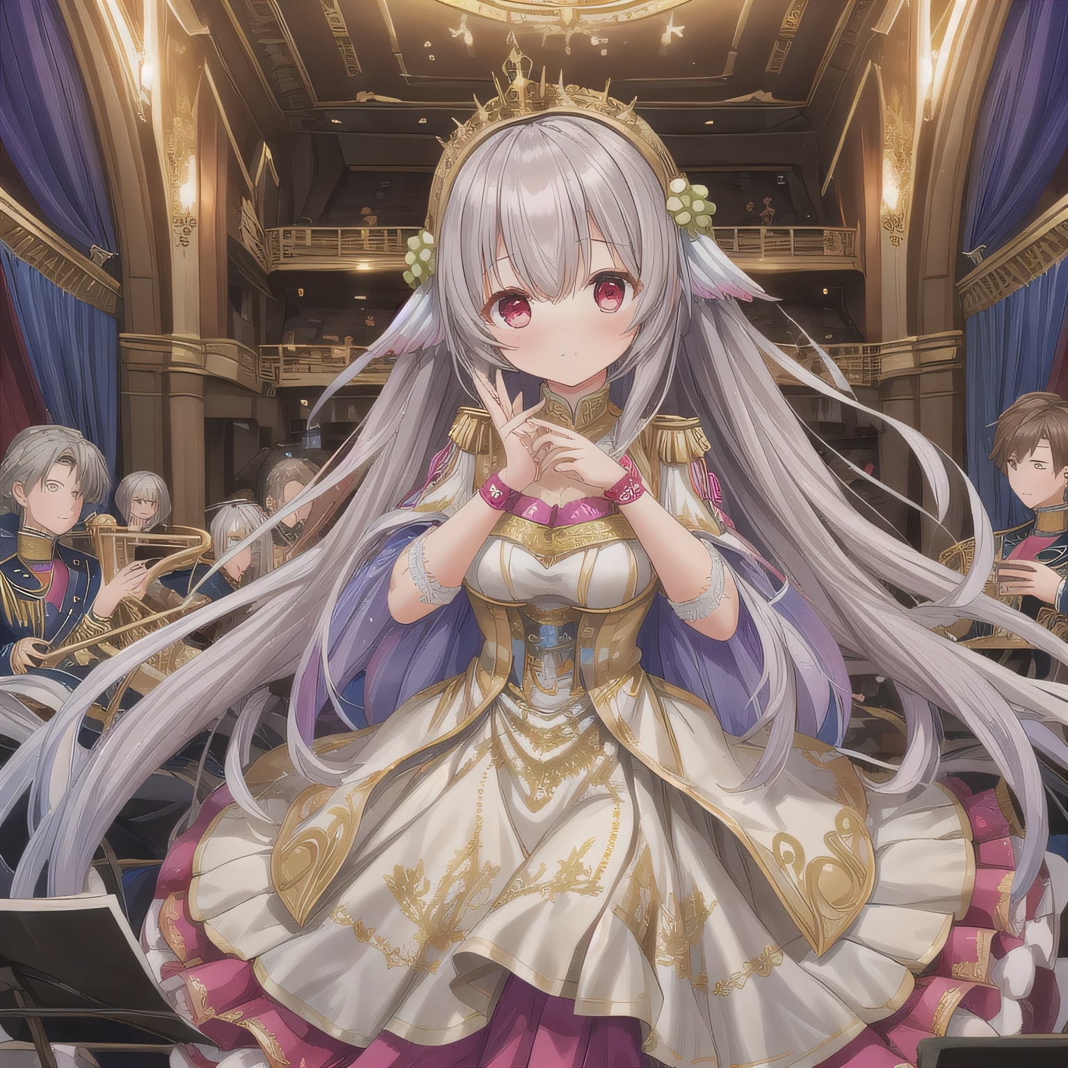 灰髪ロングでブラスバンドの少女５ | の人気AIイラスト・グラビア