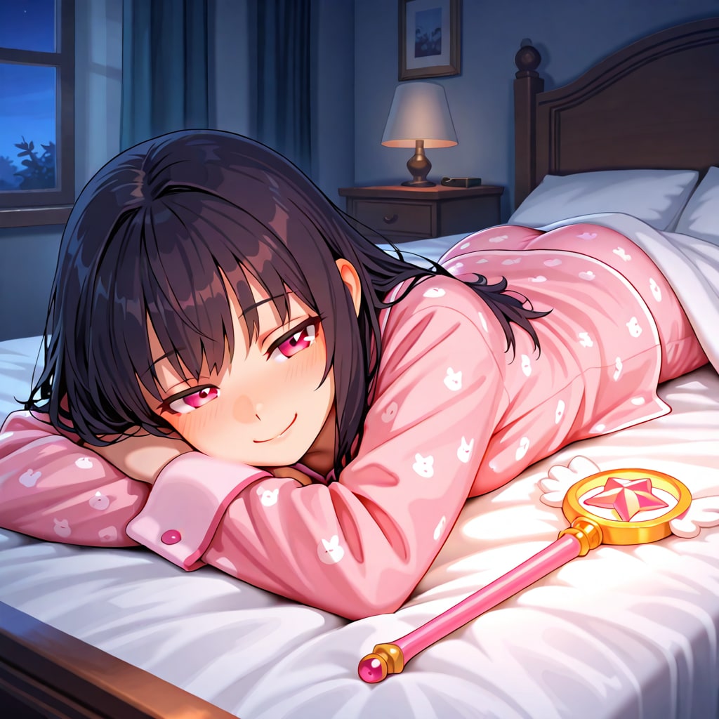 パジャマもピンク色の魔法少女