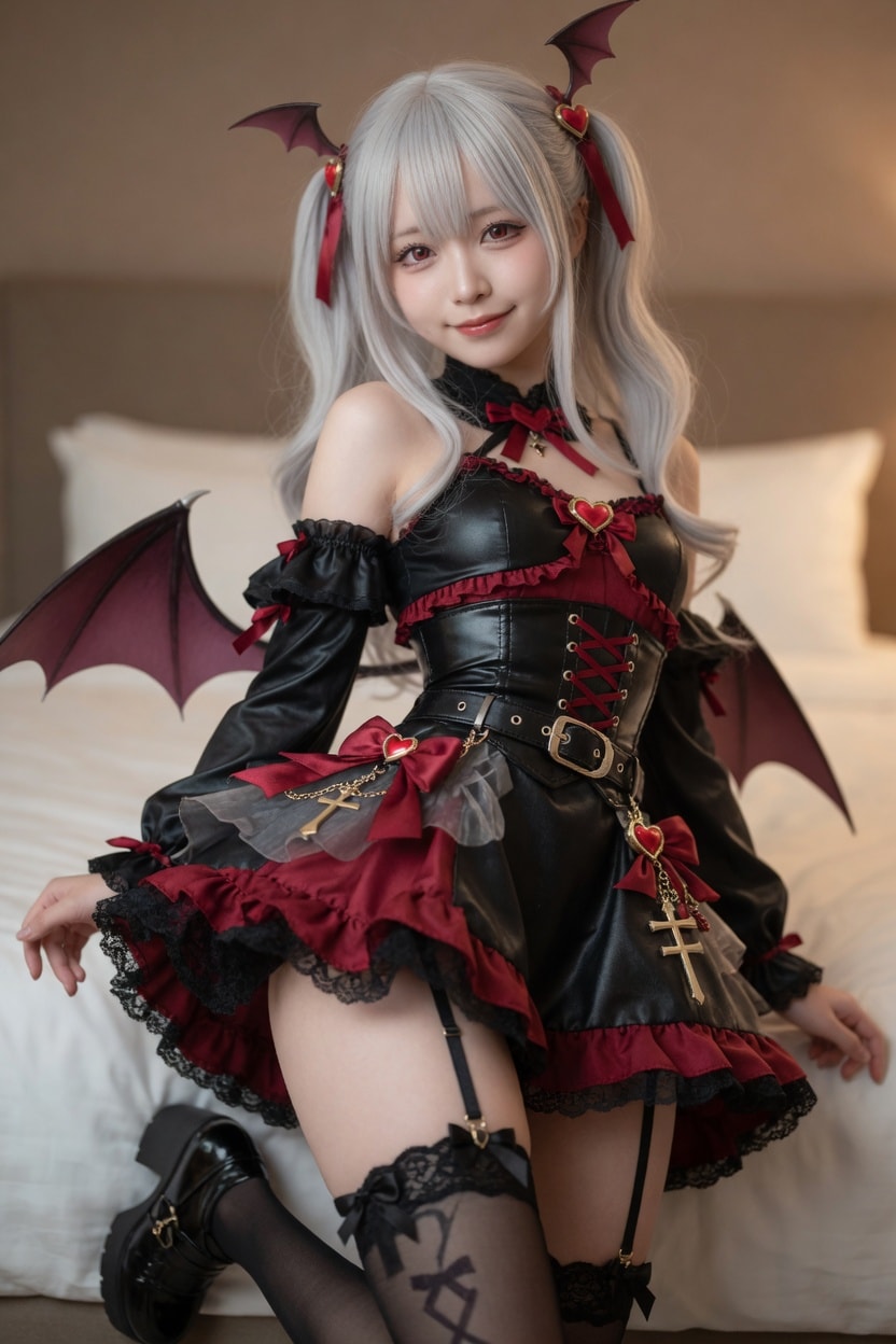 サキュバスのコスプレ少女