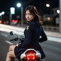 バイクにまたがる婦警 8枚目