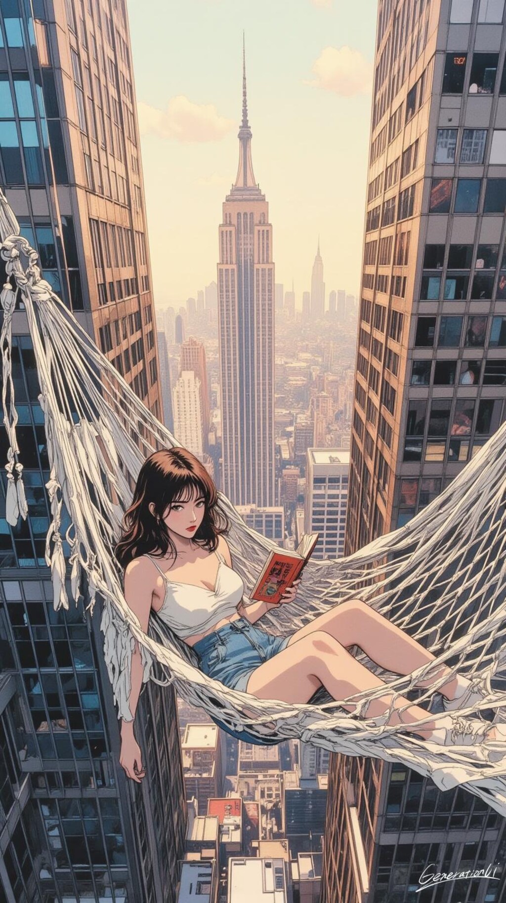 超高層ハンモック in NY／スマホ壁紙アーカイブ