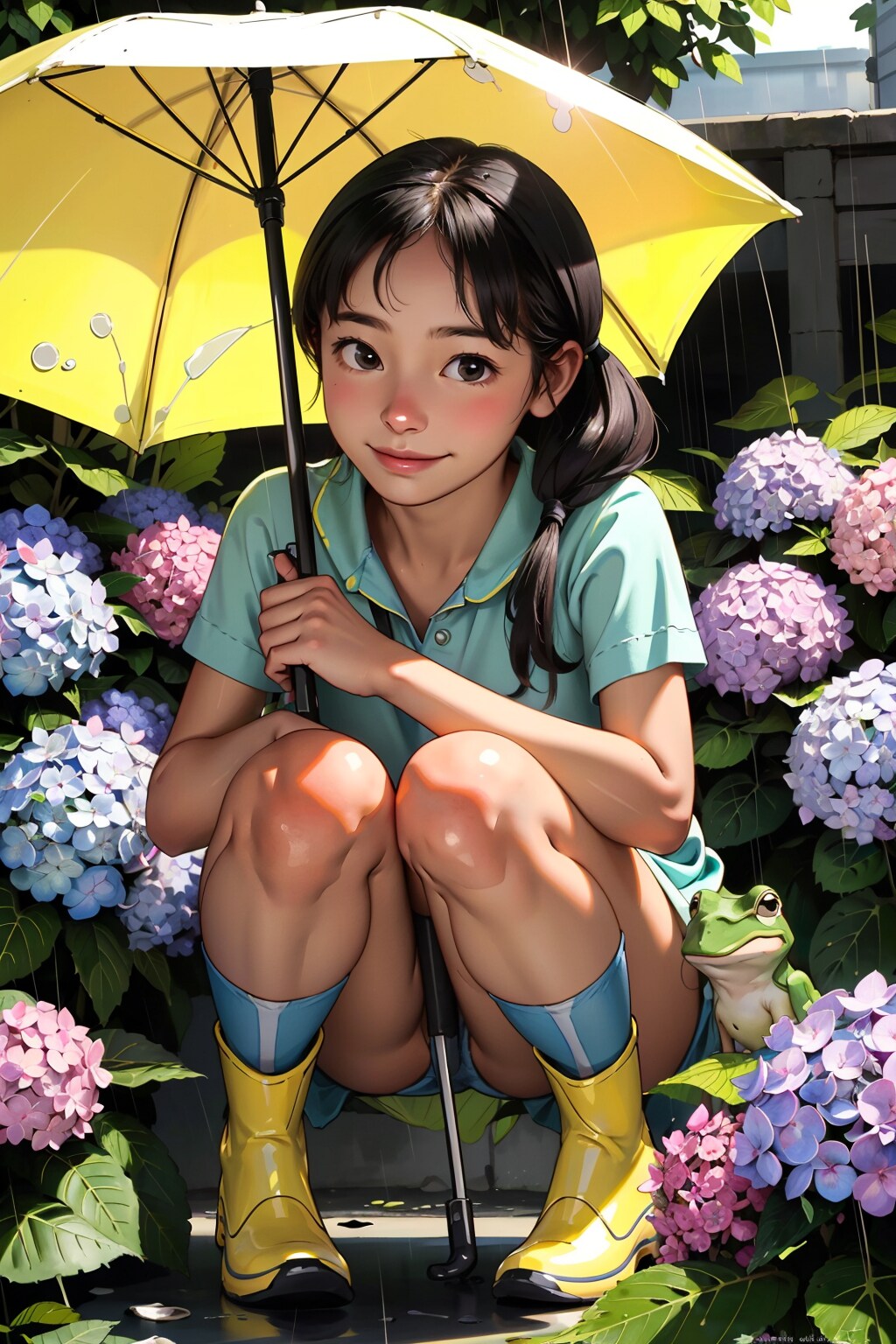 紫陽花と梅雨入り