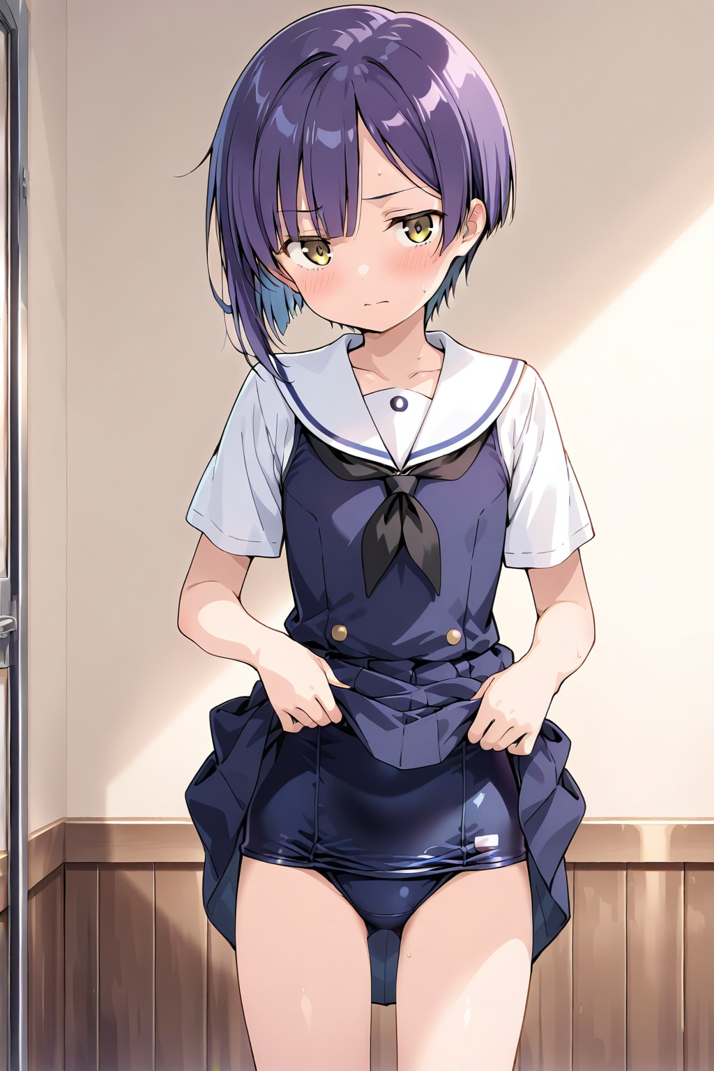 びっくりした？ 下は水着だよ
