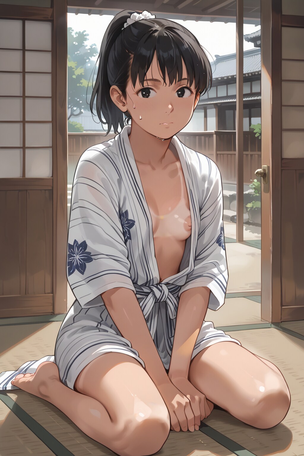 夏、お風呂上り