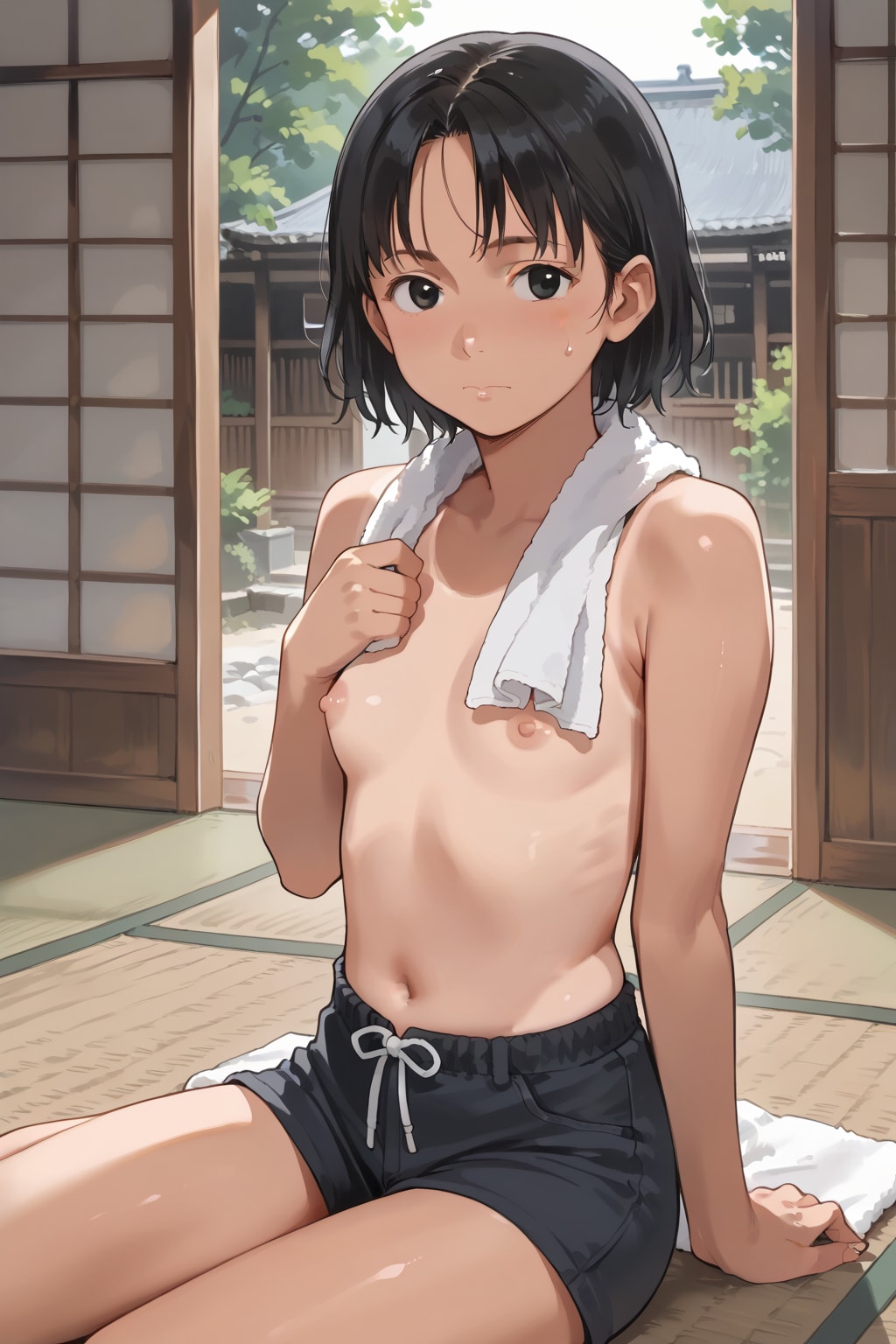 夏、お風呂上り