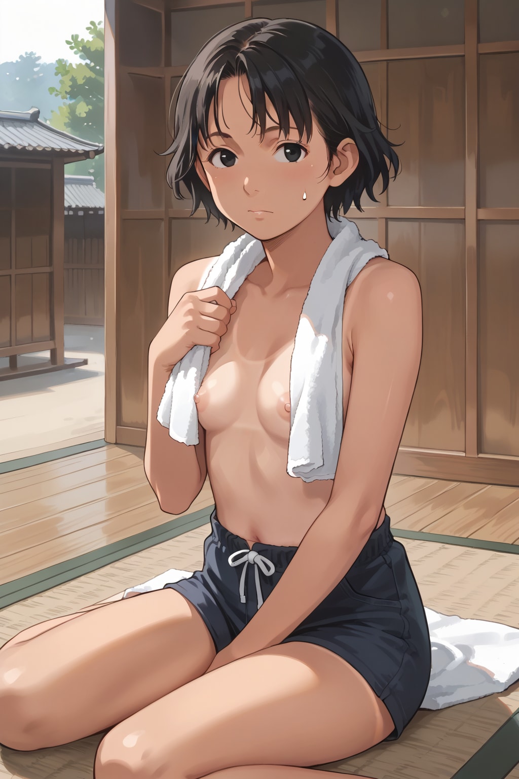 夏、お風呂上り