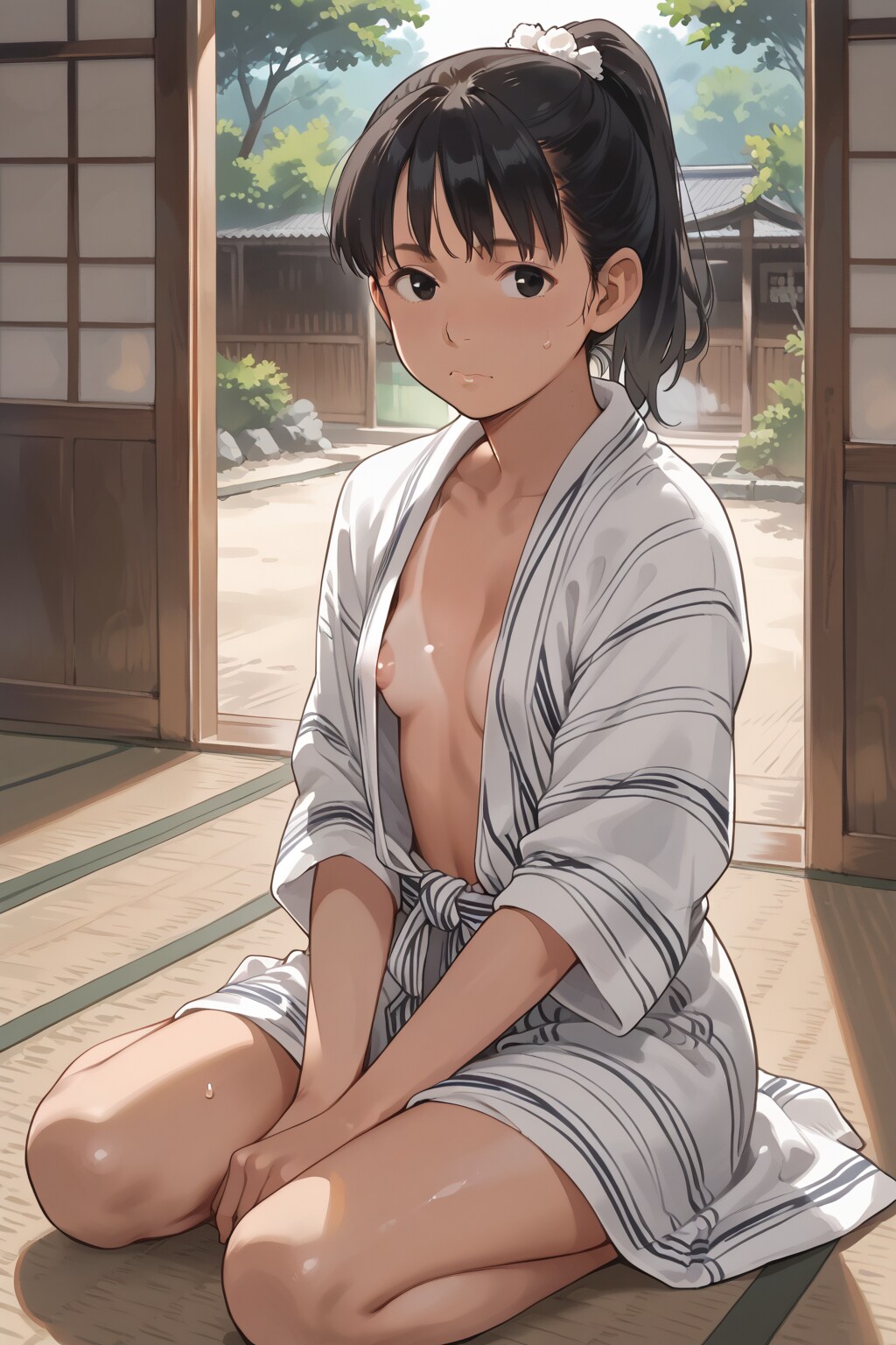 夏、お風呂上り
