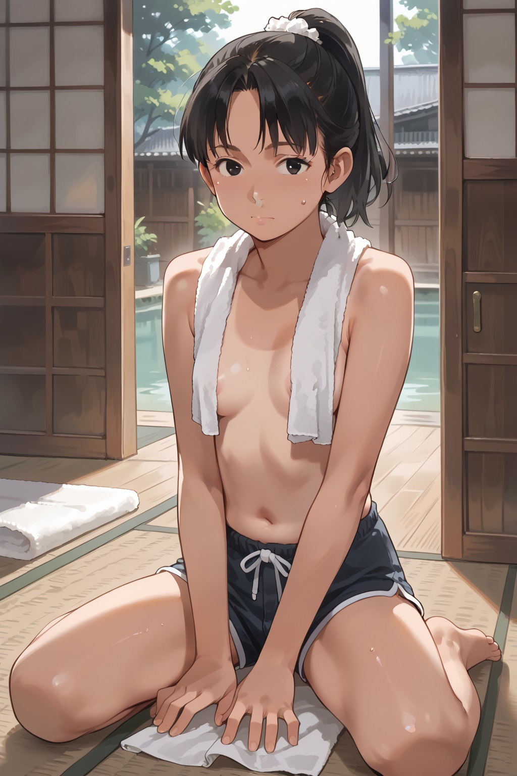 夏、お風呂上り