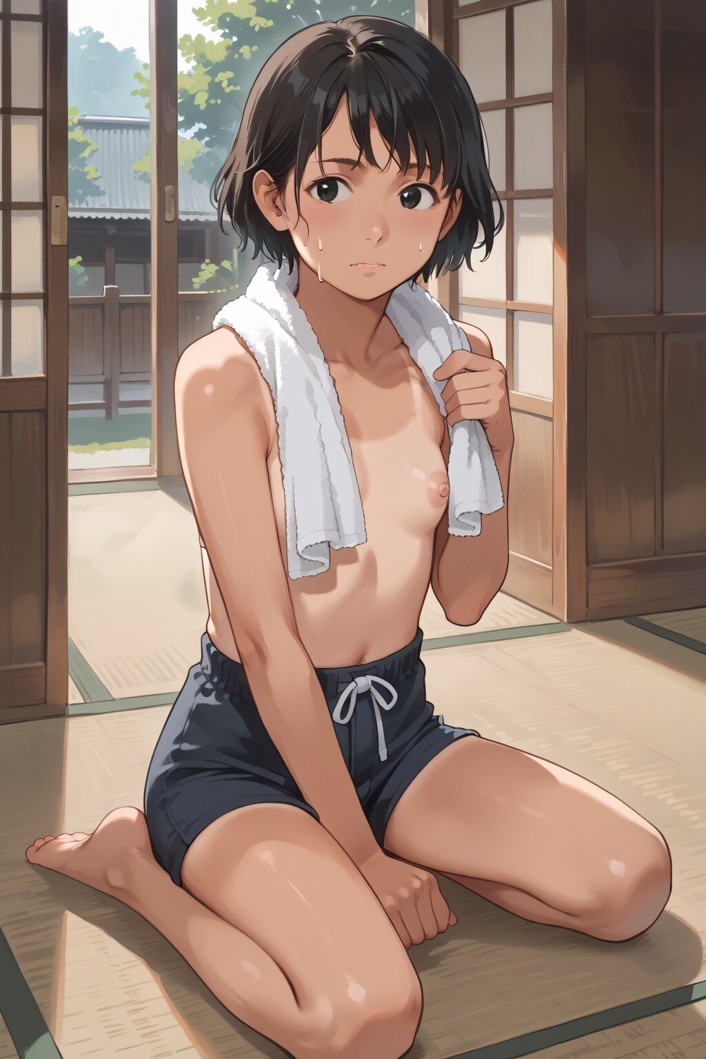 夏、お風呂上り