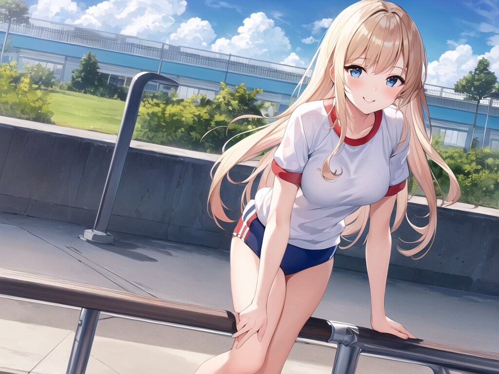 発育のよい体操着のおねえさん