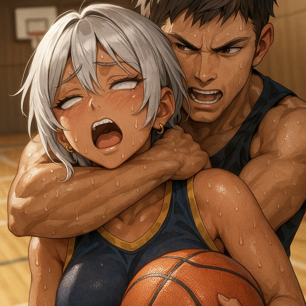 chatGPT バスケの試合中に何故か絞め落とされるギャル