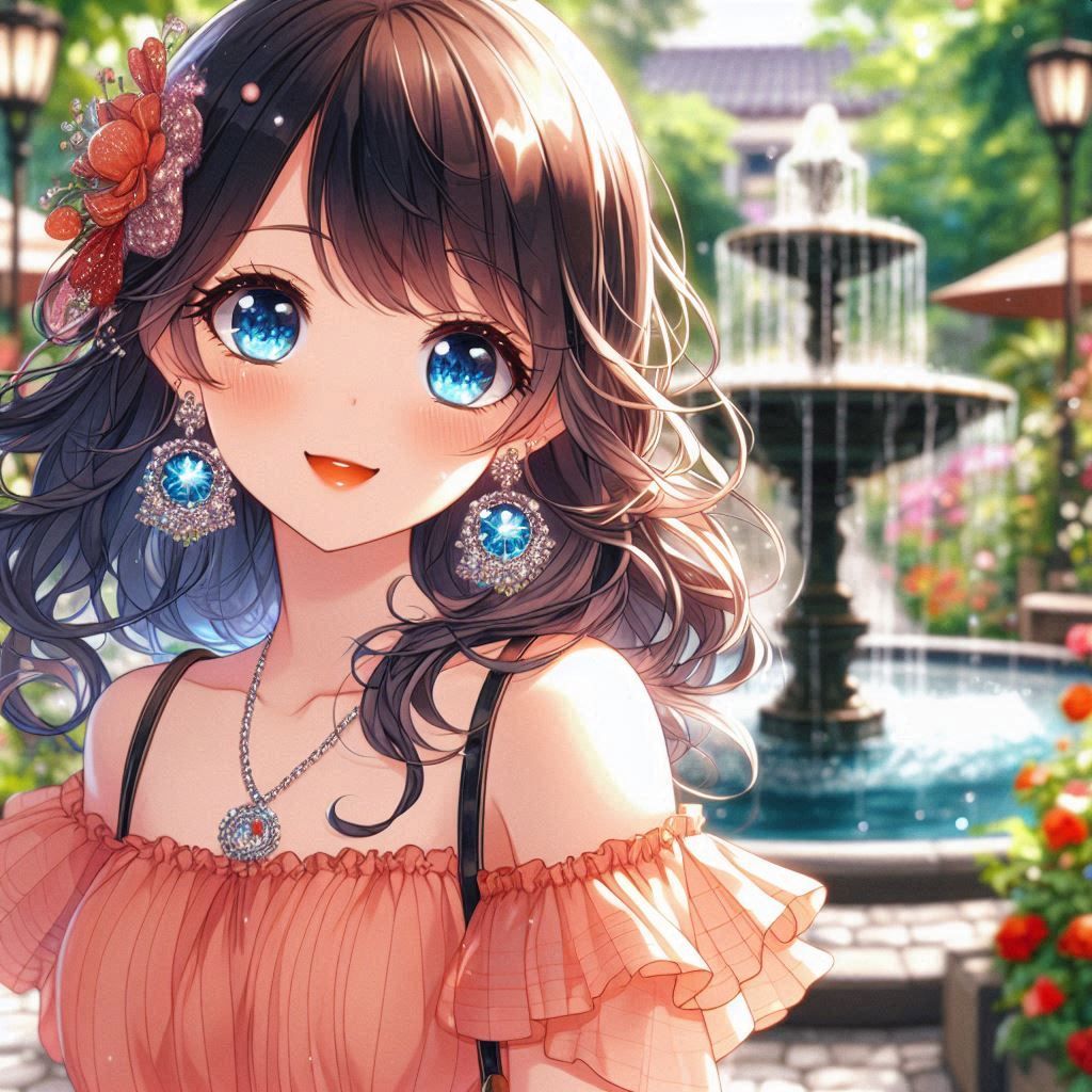 噴水前で待ち合わせ | の人気AIイラスト・グラビア