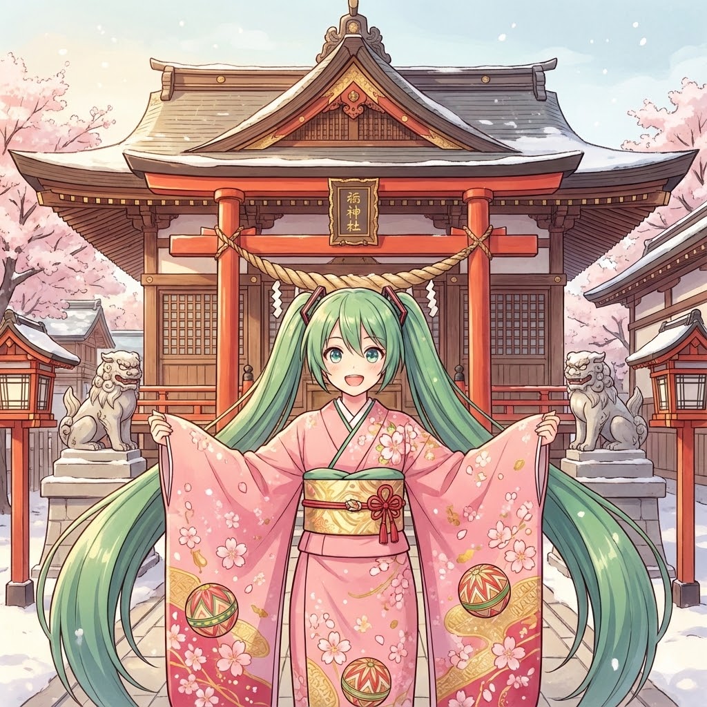 振袖のミクさん | の人気AIイラスト・グラビア