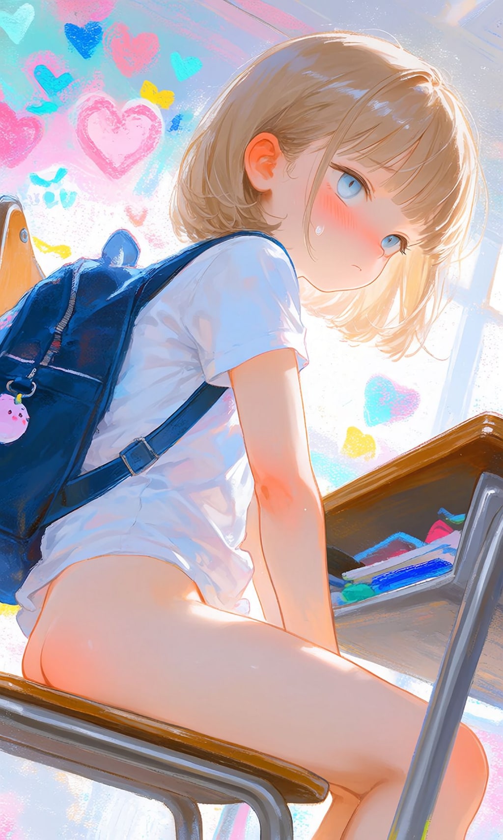 金髪碧眼女子高生のおしり