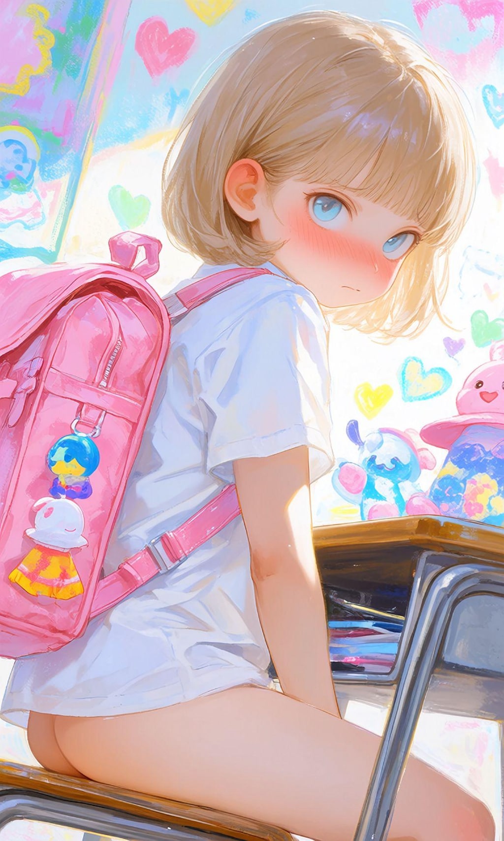 金髪碧眼女子高生のおしり