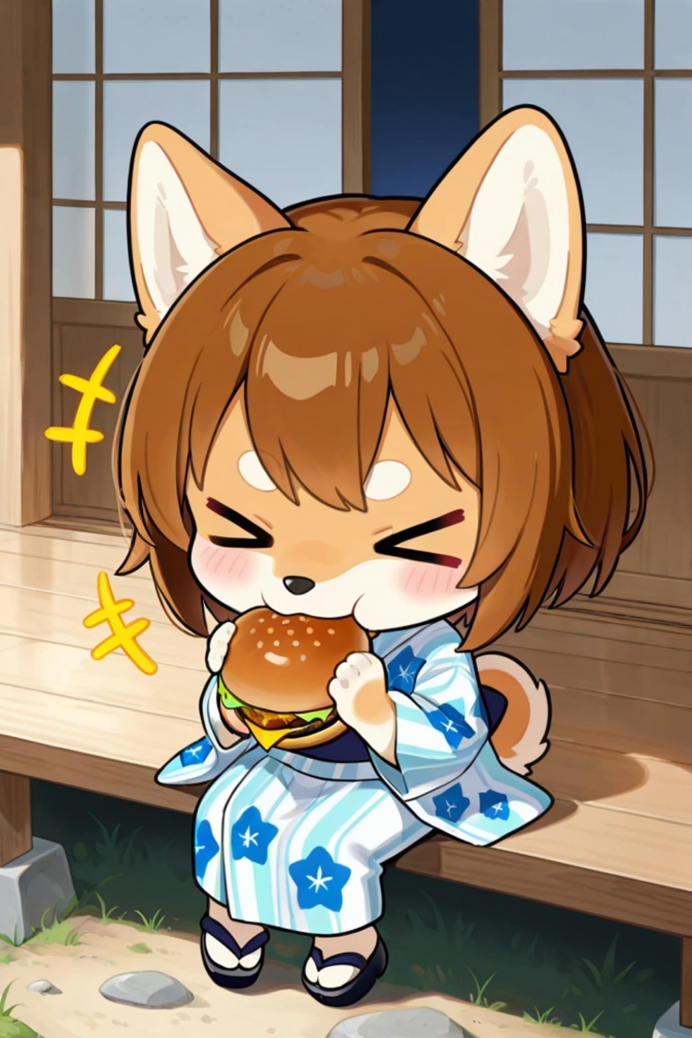 柴犬ちゃんの朝ご飯 | の人気AIイラスト・グラビア