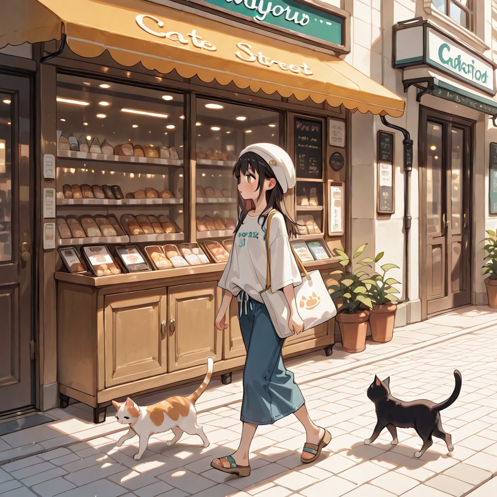 猫と散歩