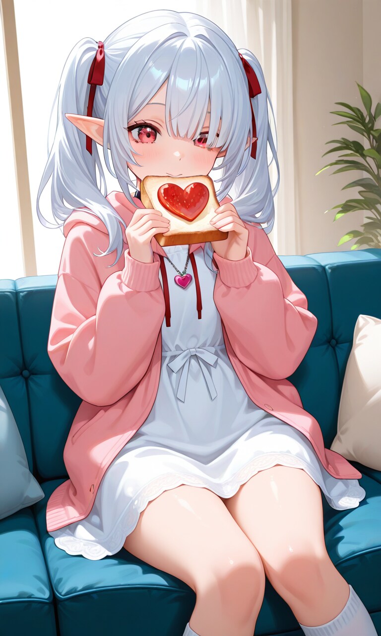 トーストを持つシロネさん