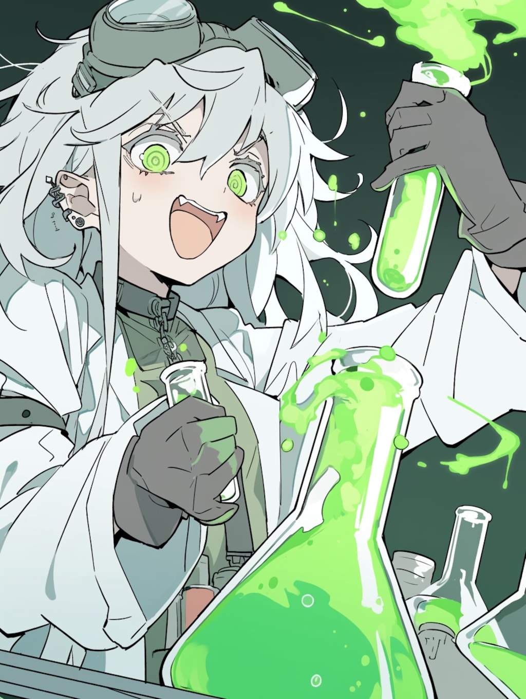 実験中に薬品こぼしちゃった博士ちゃん