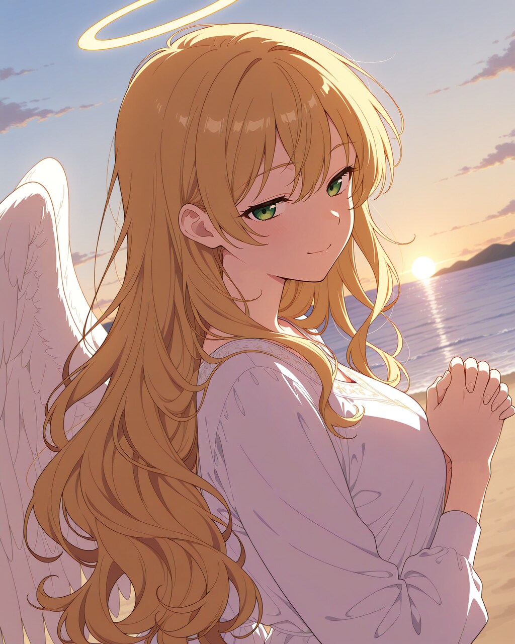 自然の中で微笑む天使