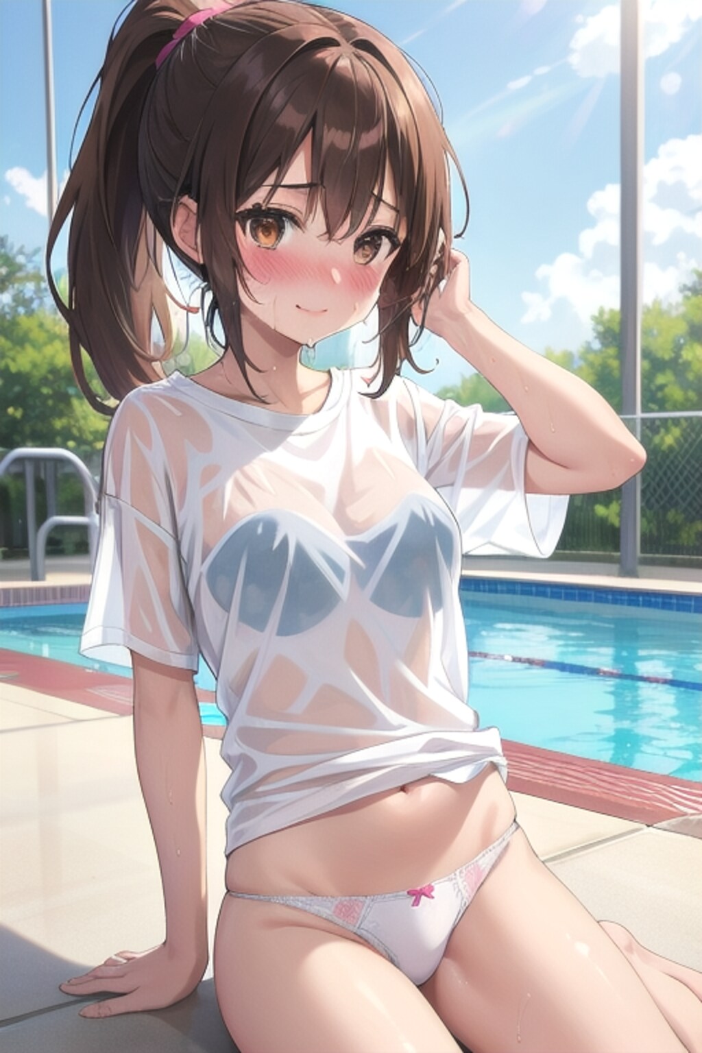 濡れ透け女の子