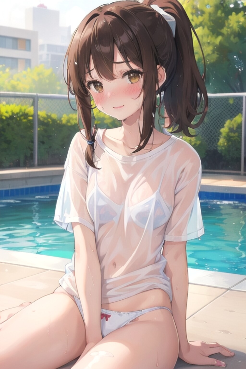 濡れ透け女の子