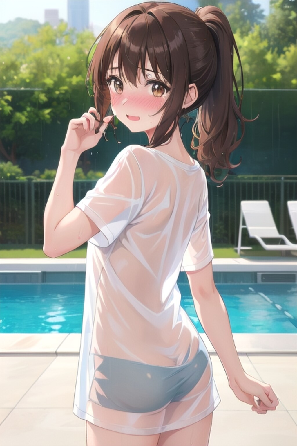 濡れ透け女の子