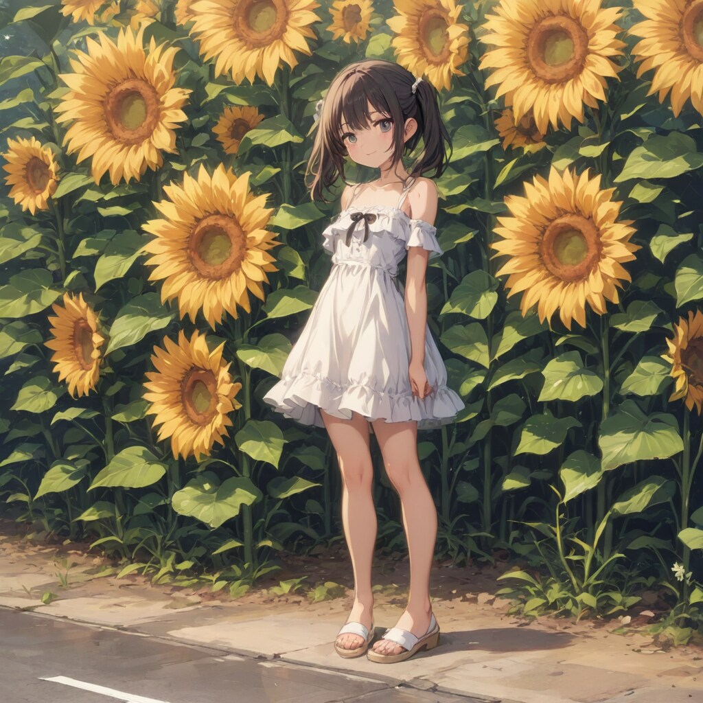 ひまわり畑の思い出 | の人気AIイラスト・グラビア