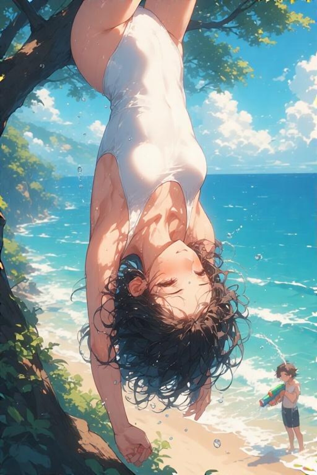 虜囚に水かけ遊び