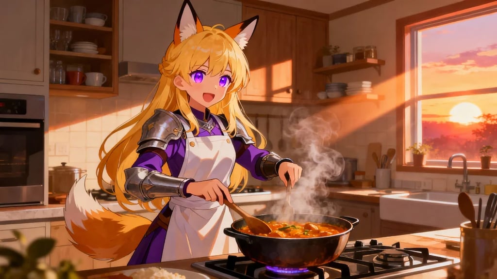 夕飯のカレーを作るクレアちゃん