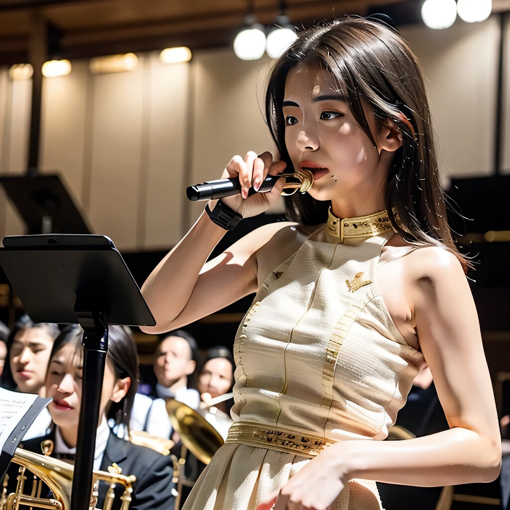 黒髪ロングでステージの美女２