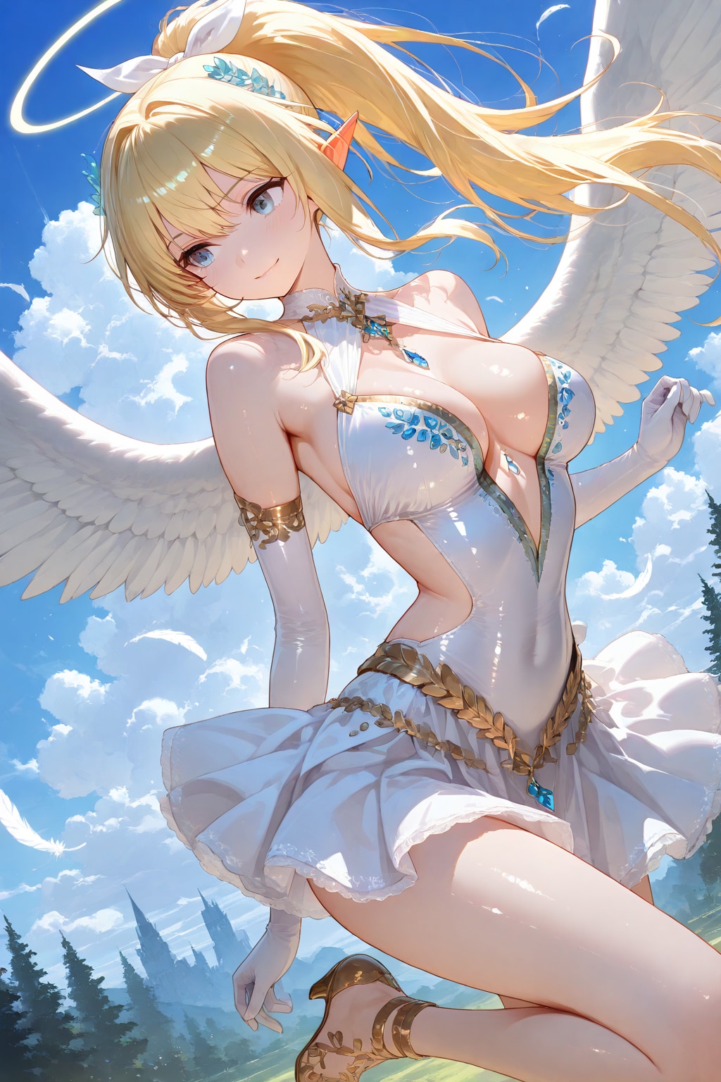 【習作】UL生成各生成画像モデルのエルフ族天使たち