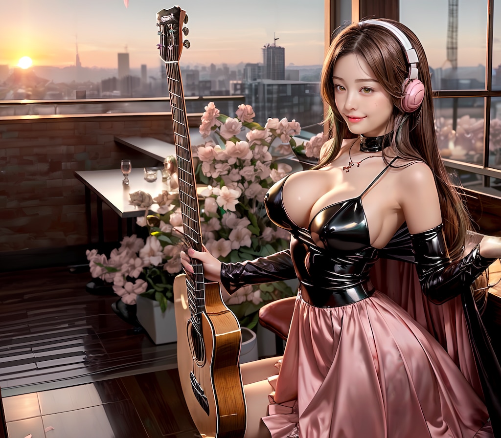 no music, nolife 桜の花びらと早朝ギター練習