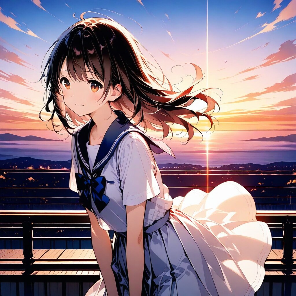 すごい風びっくりね | の人気AIイラスト・グラビア