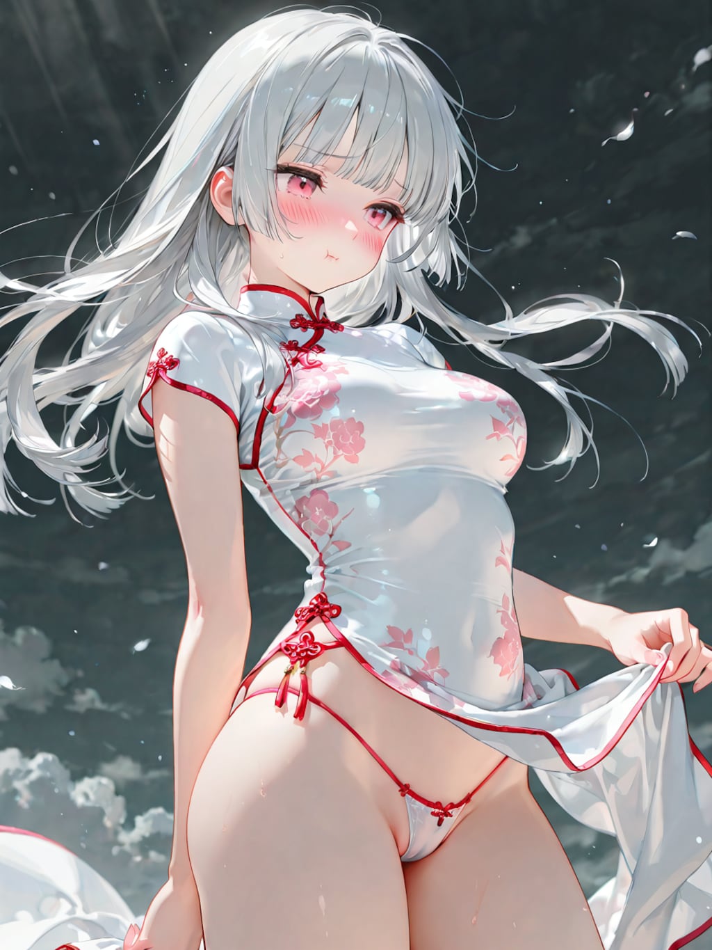 チャイナドレスと風