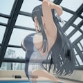 存在消滅！悪のハイレグお清楚美少女（女戦闘員）、正義の必殺技に貫かれ空間から消え去る💦・・（bananaに新規の横アングルと消滅描写、透明化を作ってもらいました♪） 4枚目