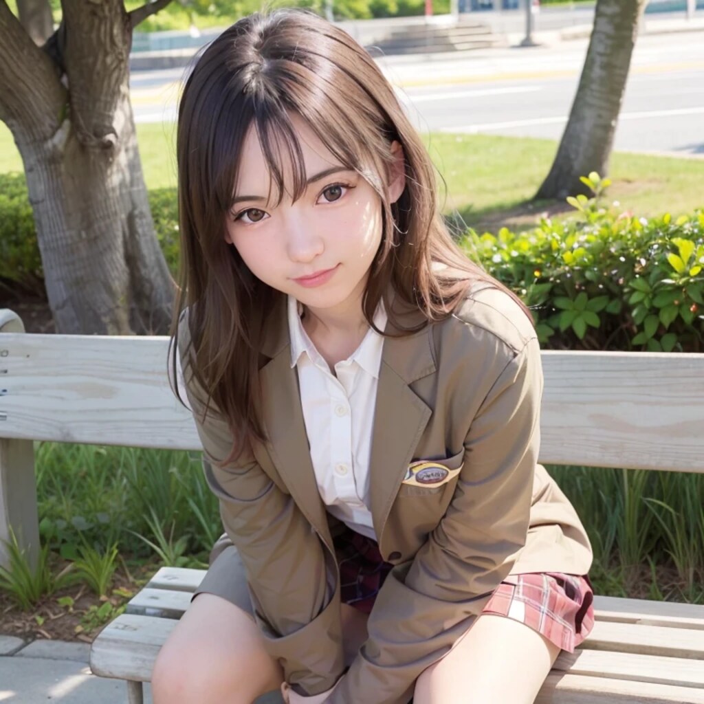 黒髪ロングでブレザーの美女７０