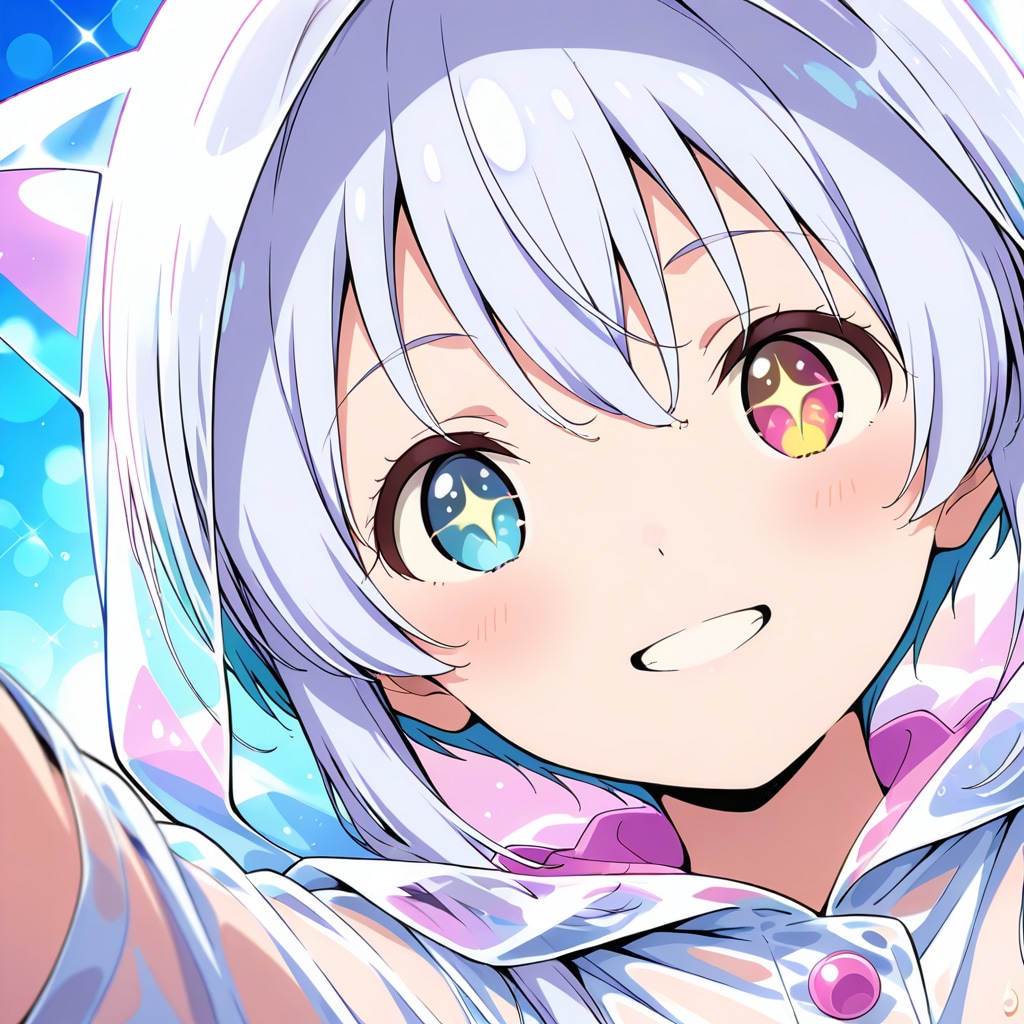 にじいろ銀髪オッドアイ（２）niji7